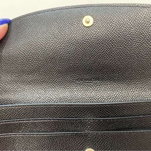 Coach Black Leather Slim Wallet Minimalist Design- NWT - Picture 7 of 11